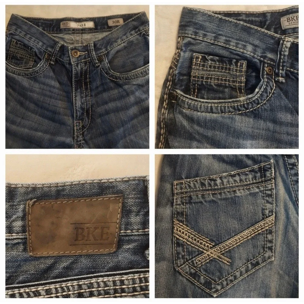 BKE Buckle Mens Jake 100% Cotton Straight Leg Medium Wash Jeans Size 30/31 (30R)